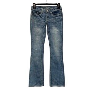 Women’s Vintage Premiere Jeans Size 0/1 Bling Pockets Bootcut Flare 32” Inseam